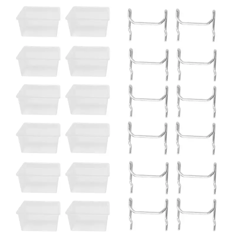Customer Favorite 12 Pieces Pegboard Plastic Bins Kit - Pegboard Bins With Hooks - Pegboard Accessories Workbench Bins Fits To P