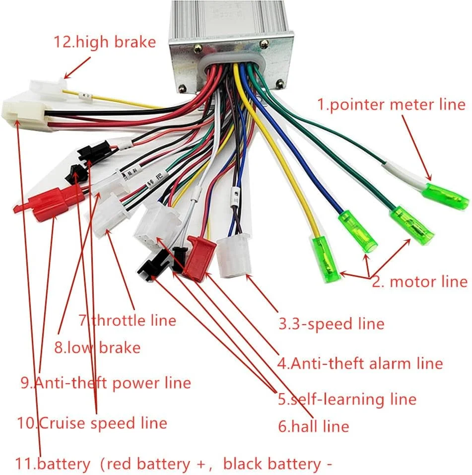 36V 48V 350W Brushless DC Motor Speed Controller Replacement for Electric Bicycle E-Bike Scooter Electric Bicycle Accessories image 2