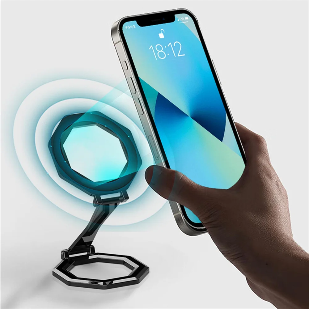 

Двусторонний восьмиугольный магнитный держатель для телефона с подставкой, магнитная ручка для MagSafe iPhone 15, 14, 13, 12 Pro, подставка для телефона Android