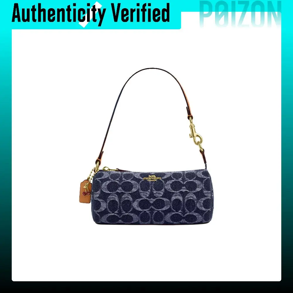 COACH Nolita Fabric Handbag Small Women's Denim Blue With Natural Color CZ459-IMXIA