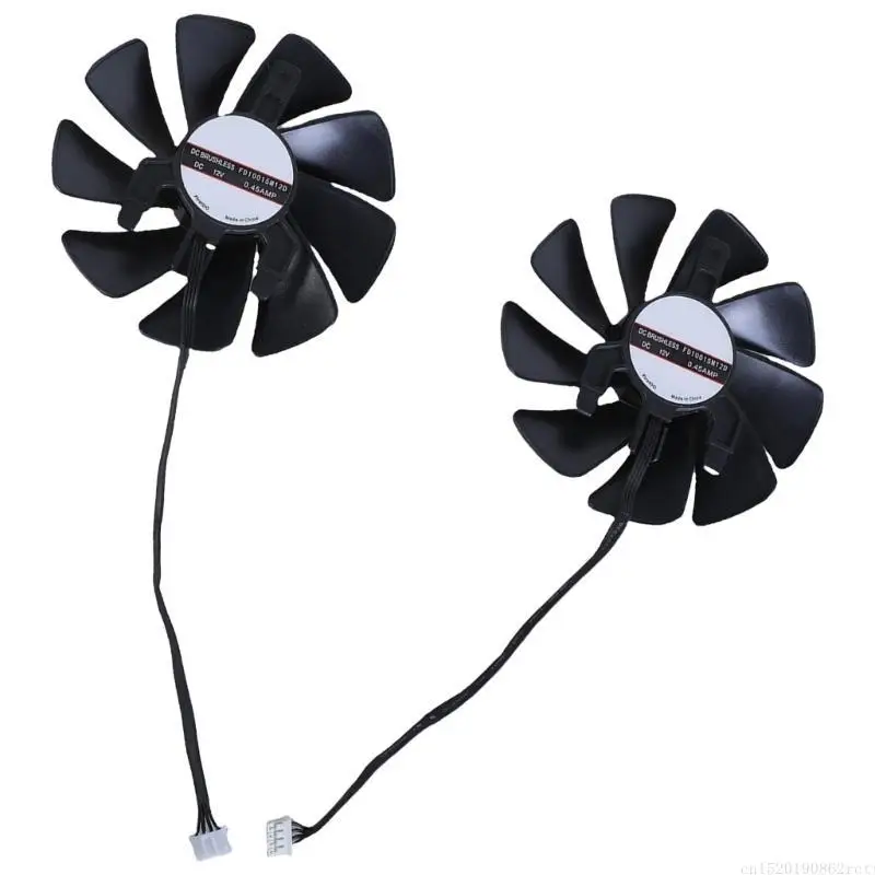 D5BB 1PAIR FD10015M12D 12V 0.45A Grafische kaartkoeling VGA Coolers Fan 4pin voor RX580 2048SP 8G D5