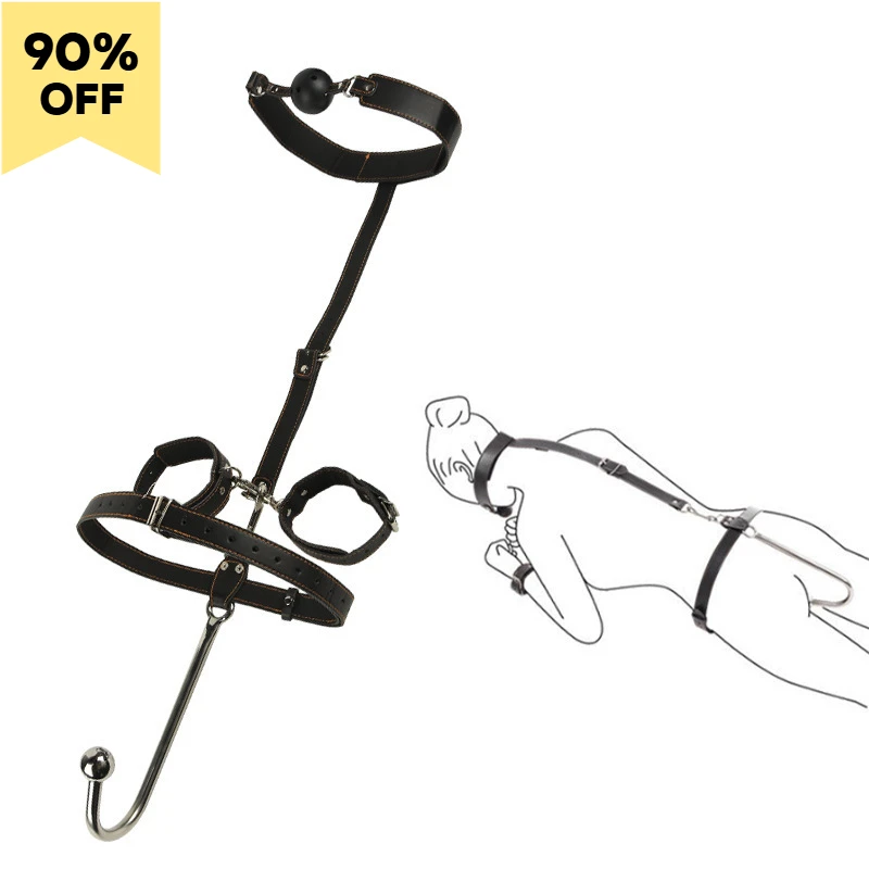 Sex significant other slave training kit metal anal hook necklace bondage handcuffs female sex toy sadist accessories erotic 18+