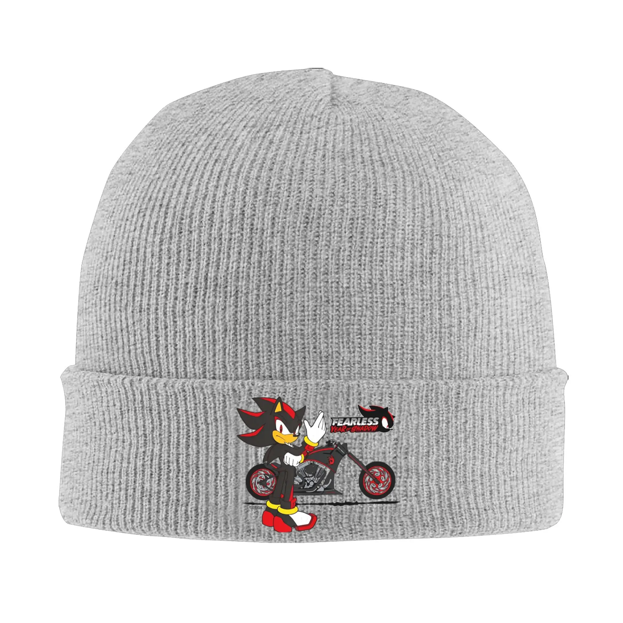 S-Sonic Fearless Year of Shadow Knitted Caps Women's Men's Beanie Autumn Winter Hip Hop Hat Acrylic Motorcycle Game Warm Caps