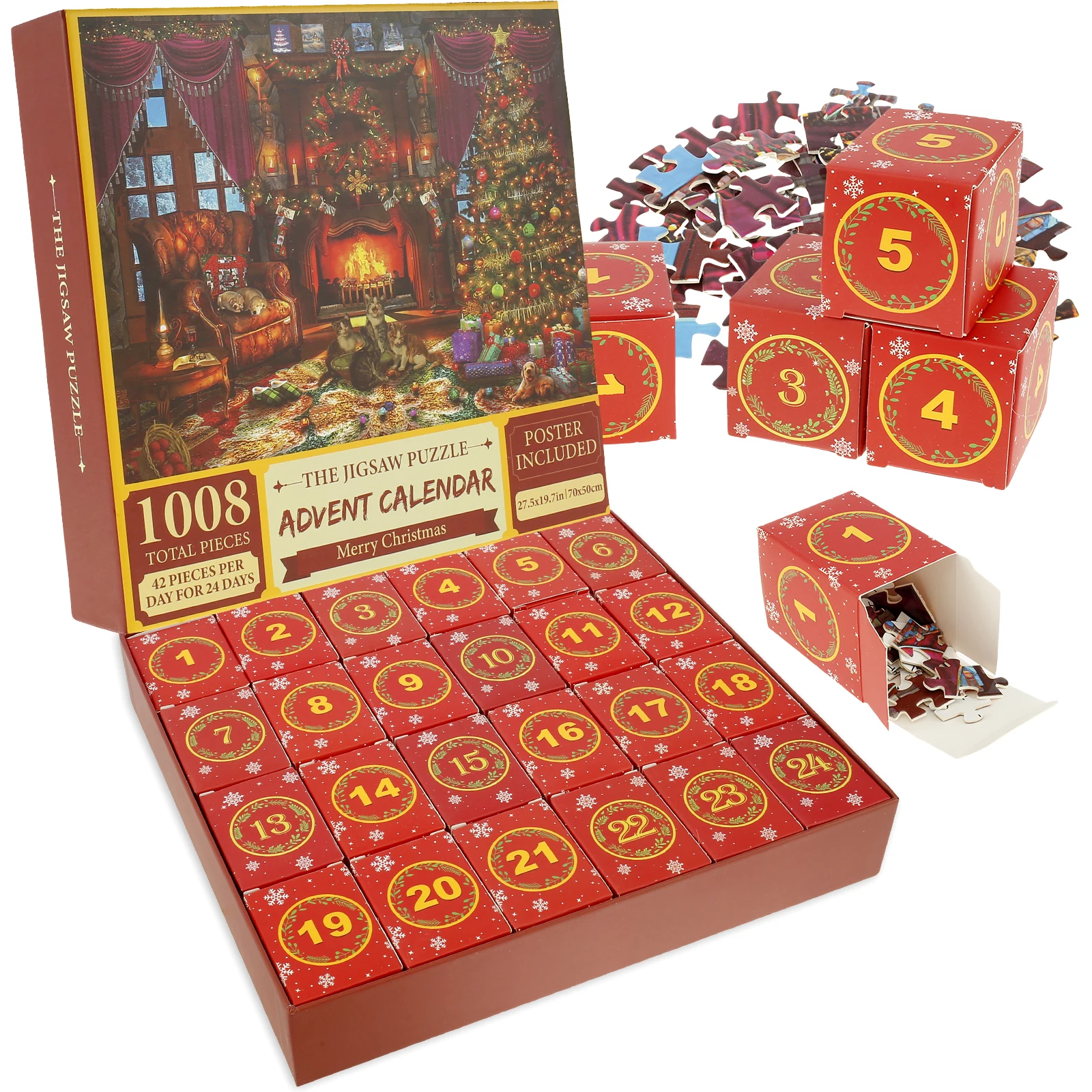Advents kalender Weihnachts puzzles Weihnachts Countdown Kalender Puzzles 1008 Stück Weihnachts puzzle in 24 Boxen Weihnachts geschenke