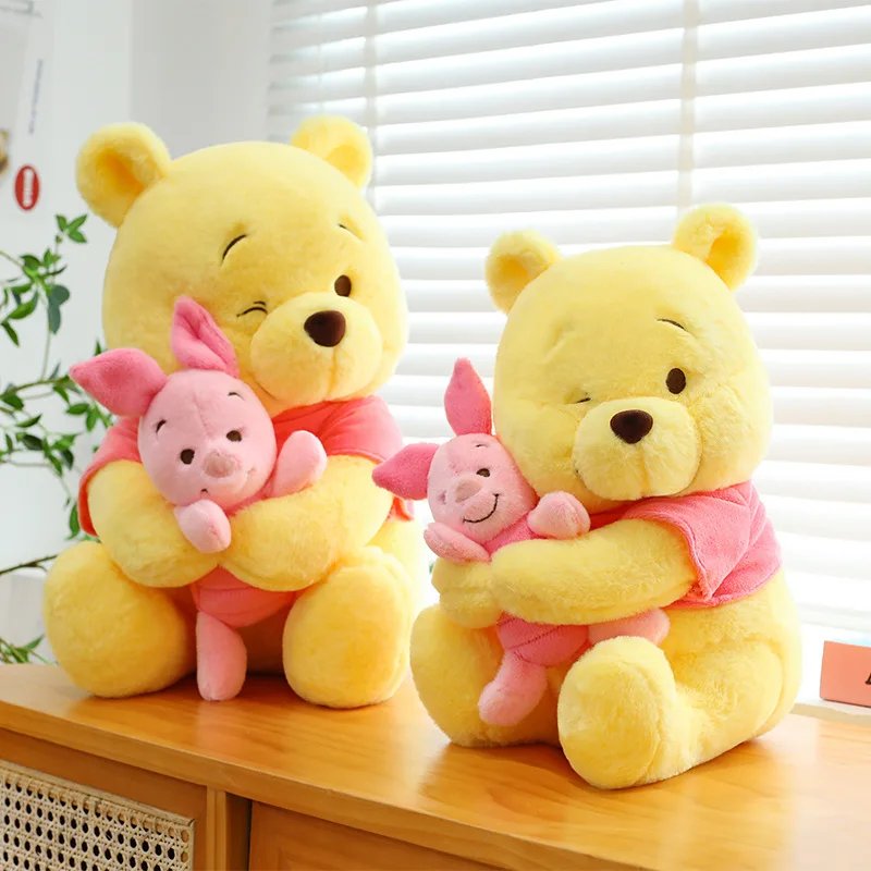 Juguetes de peluche de Winnie the Pooh de dibujos animados, lindos almohadas de Anime, muñecas The Pooh Bear Hug Piglet Pig Dolls, regalos de cumpleaños para niños