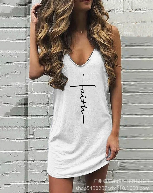 Abito da donna Casual 2024 Summer Fashion pendolarismo Vest Dress tinta unita scollo a v senza maniche allentato Ditting Straight Mini Dress