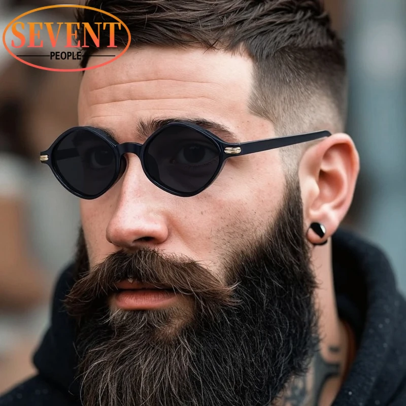 

Classic Punk Small Frame Oval Sunglasses Men 2025 Luxury Brand Fashion Steampunk Outdoor Driving Sunglass UV400 Vintage Shades