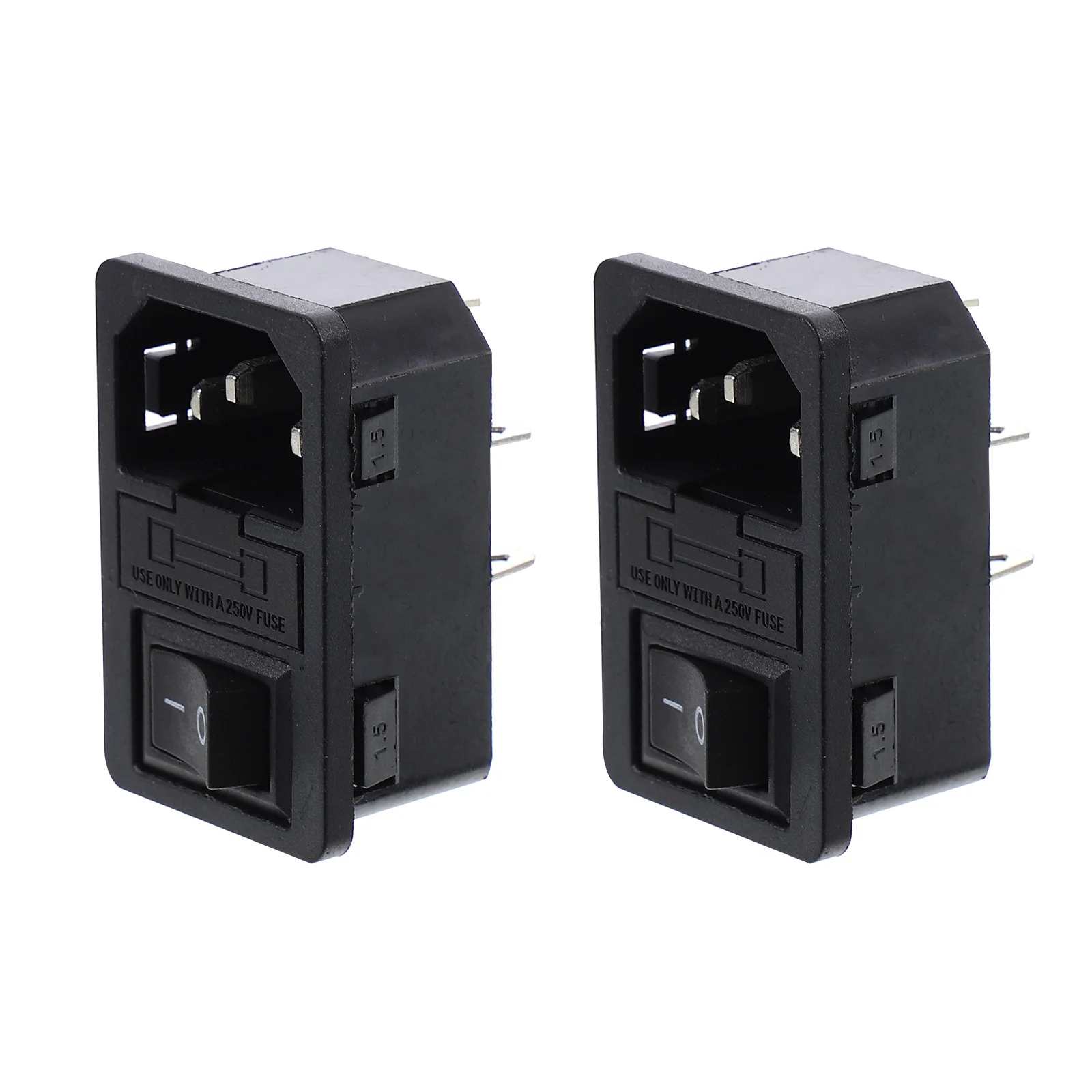 

2Pcs Plug Sockets Sturdy Professional Inlet Module Connectors for Power Supply Cabinets Instruments