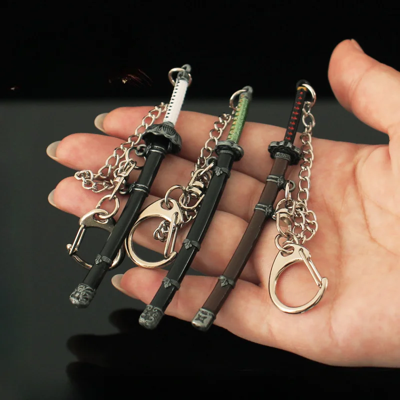 Shadowse는 Twicea 미니 치명적인 블레이드 Scabbard 칼 모델 합금 주변 펜던트 장식 키 체인 소품 Collectible Gifts를 죽입니다.