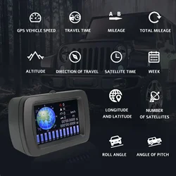 A65 Car GPS Digital Inclinemeter Off-road for HUD Head Up Display Multifunction Speedometer Roll Angle Altitude Mileage Compass