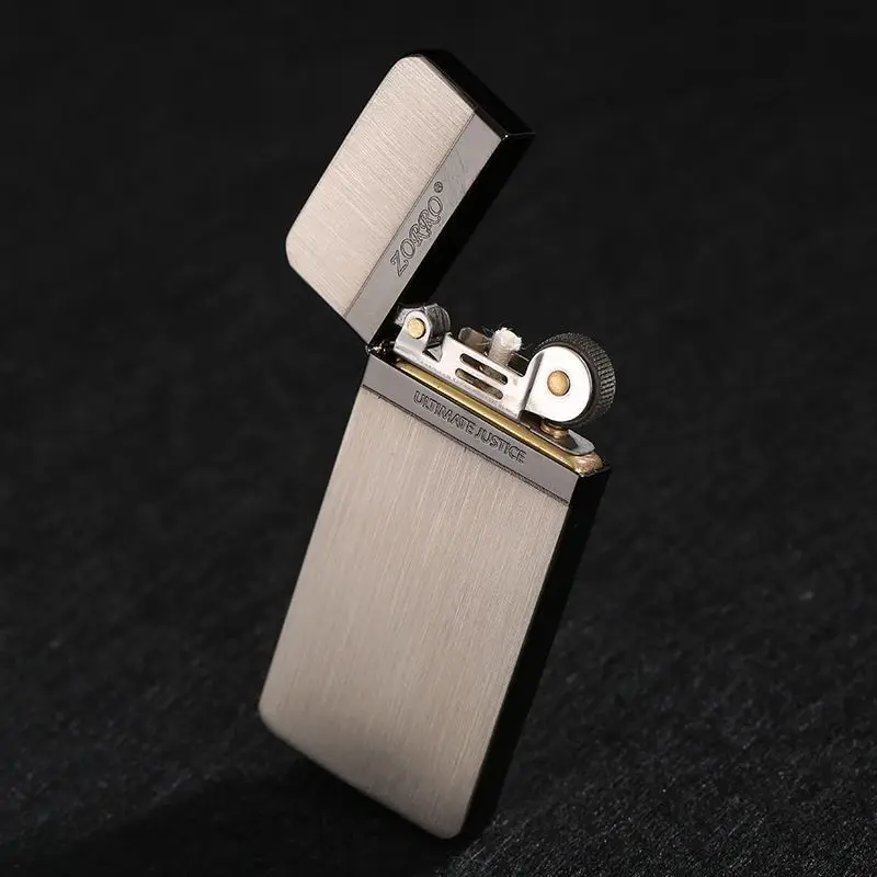 

Zorro подлинная ультратонкая и узкая масляная зажигалка ZC5301, оригинальная подарочная коробка, ветрозащитная, персонализированные мужские подарки