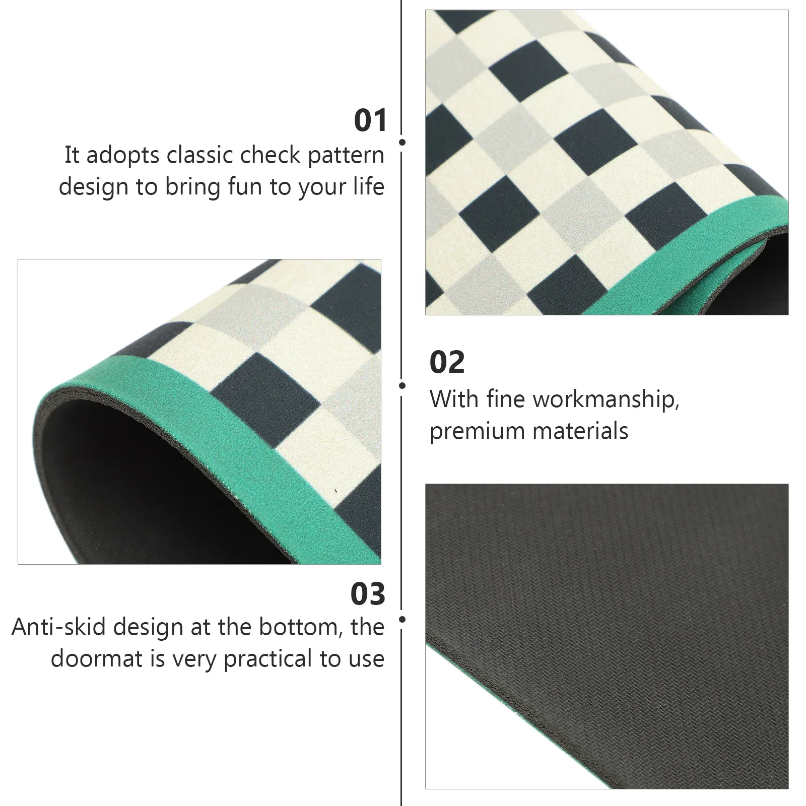 

Non-slip Absorbent Floor Mat Washroom Water Rug Bath for Tub Mats Bathroom Shower