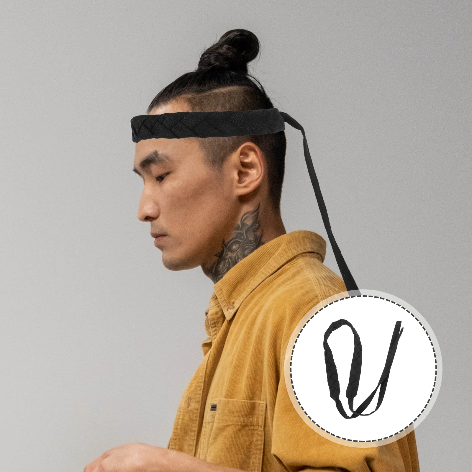 

Japanese Braided Sweat Absorbing -Friendly Chef Working Decorative Karate Headband For Men Cotton Linen Material