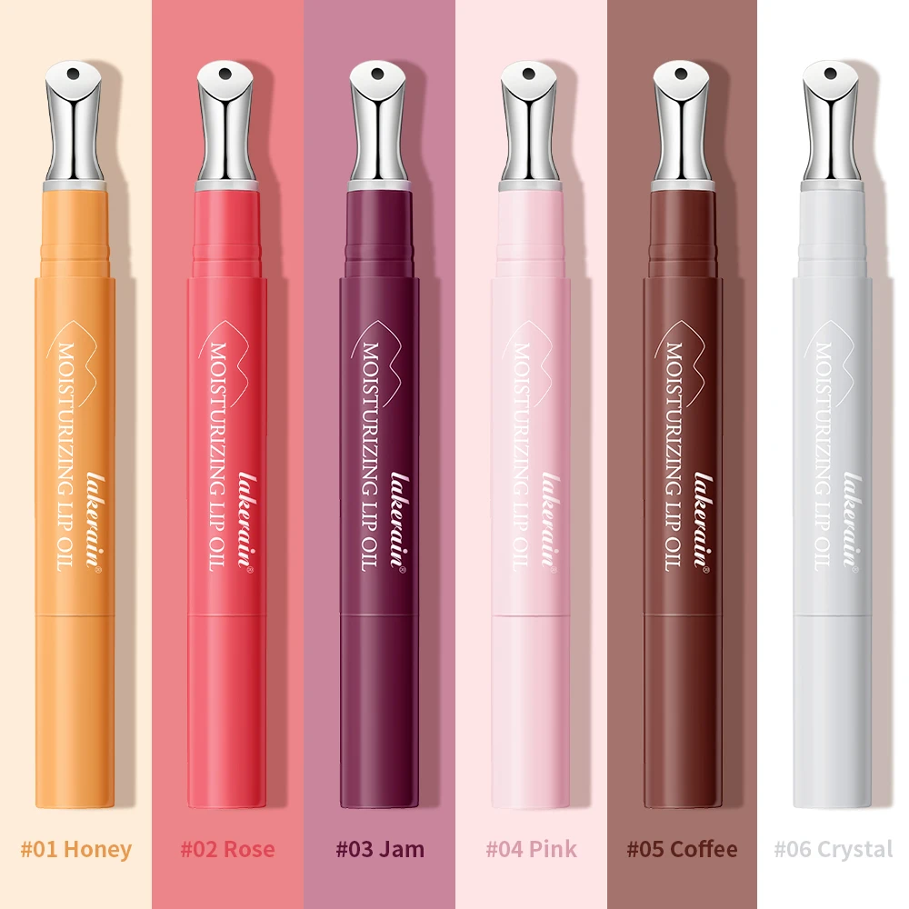 Lakerain 6 cores essência labial hidratante de longa duração linhas labiais claras cor destacando batom mel azeitona