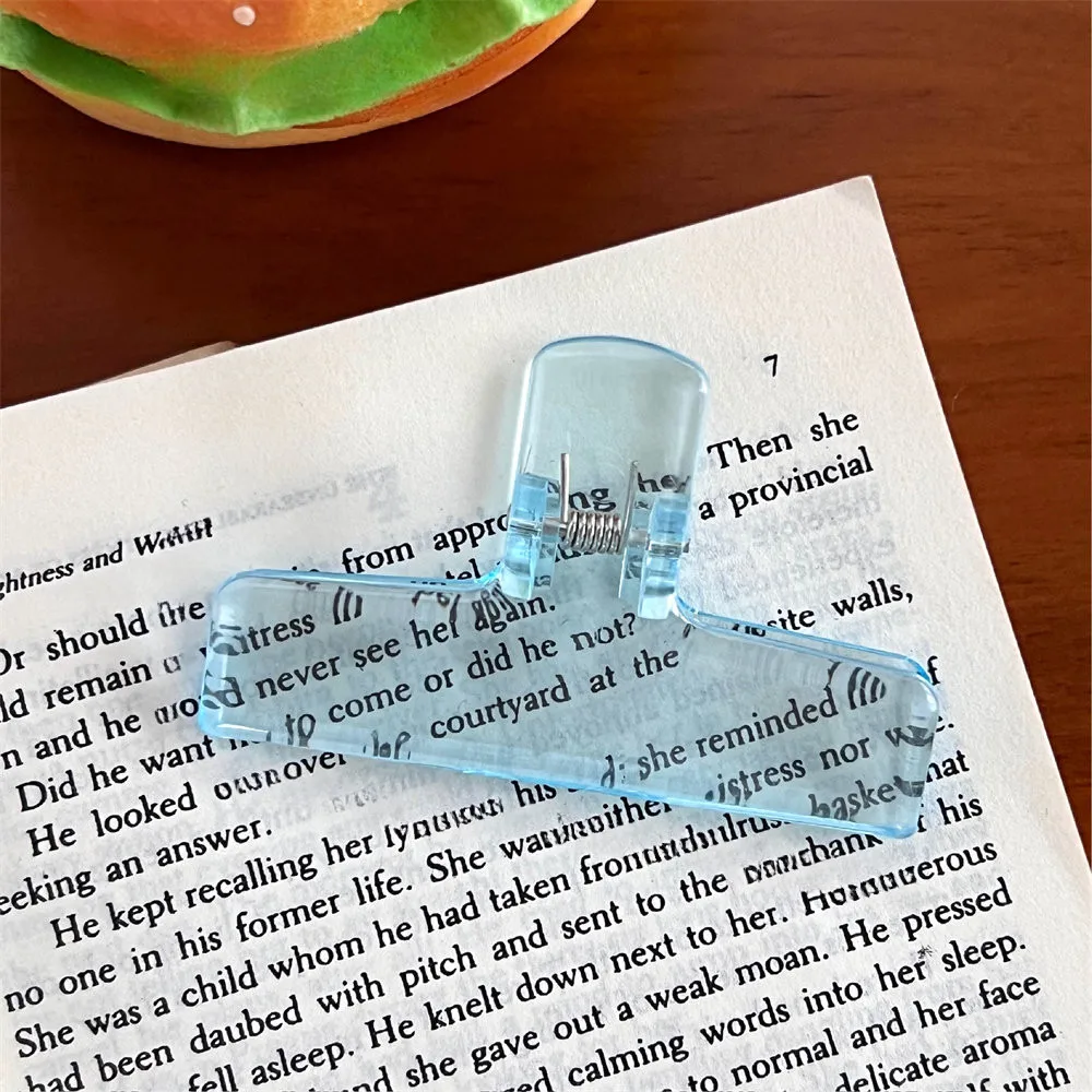 1Pcs Transparent Jelly Folder Student Paper Clip Acrylic Clear Long Tail Clip Ice Storage Clip Hand Account Clamp Bill Holder image 6