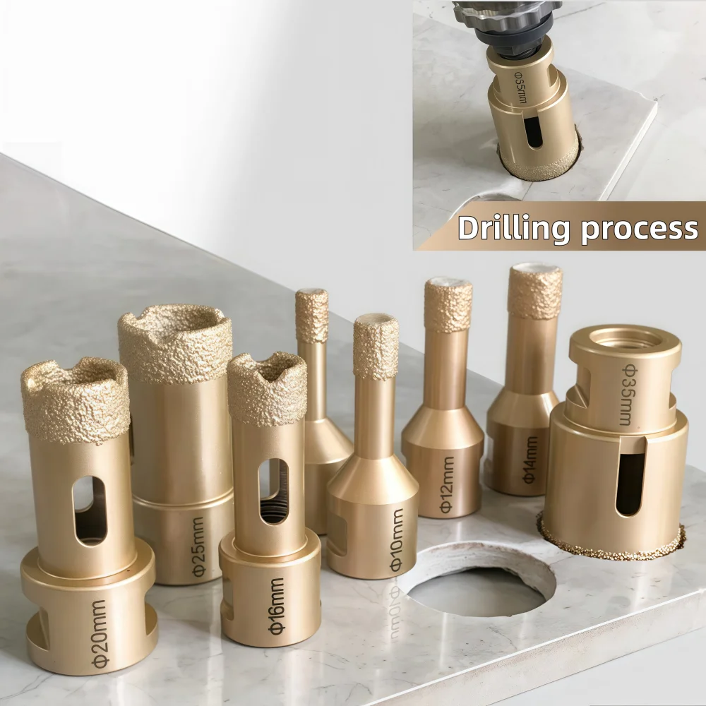

6mm-35mm Dry Diamond Drilling Core Bits Ceramic Tile Hole Saw Cutter Granite Marble Drill Bits with M14 Thread Opener