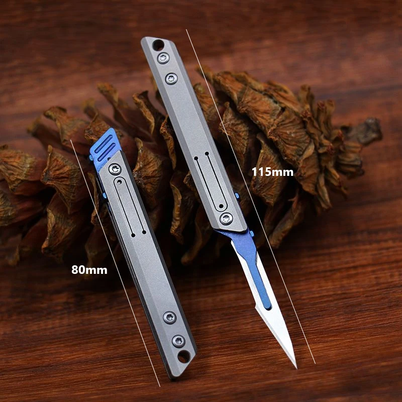 

Outdoor EDC Titanium Alloy Keychain Mini Art Knife Edge Cutting Paper Portable Unboxing Tool