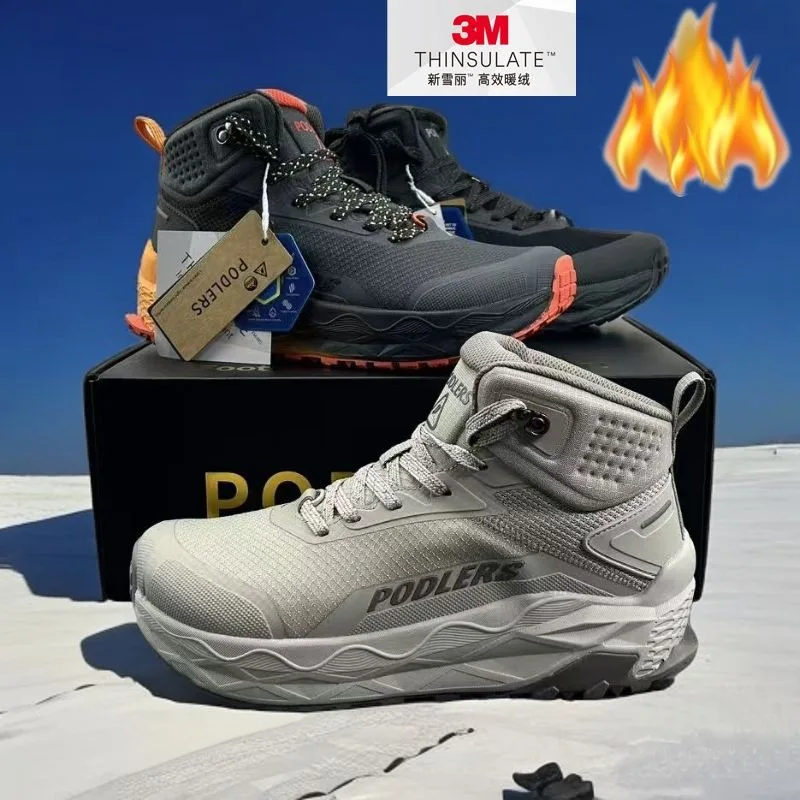 

Оригинальная удобная зимняя теплая обувь для альпинизма, дизайнерская уличная походная обувь со средним верхом, широкие треккинговые кроссовки