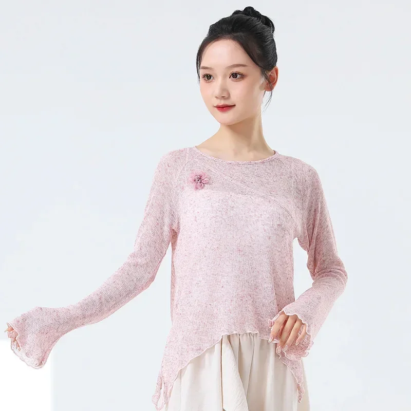 

Practice clothes women's new adult self-cultivation daily training performance clothes Chinese dance classical dance tops