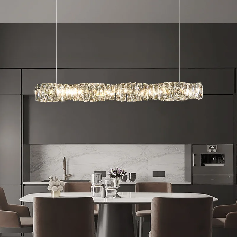 modern crystal chandelier for living room long strip light teto lampada sala de jantar quarto hotel villa luxo 01