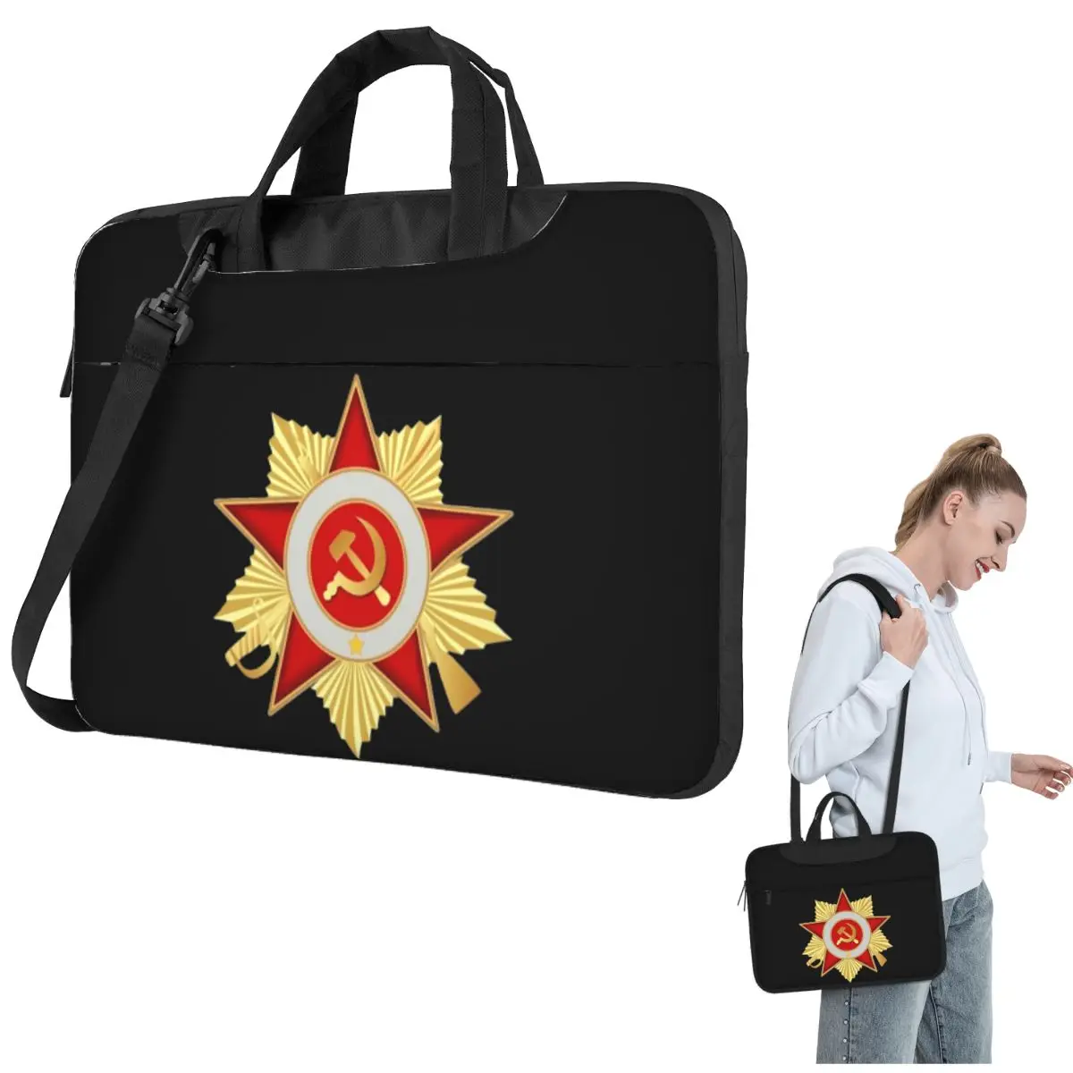 

CCCP Star Soviet Union USSR Crossbody Laptop Bag Case Computer Bag 13 14 15.6 Inch Notebook Pouch for Lenovo
