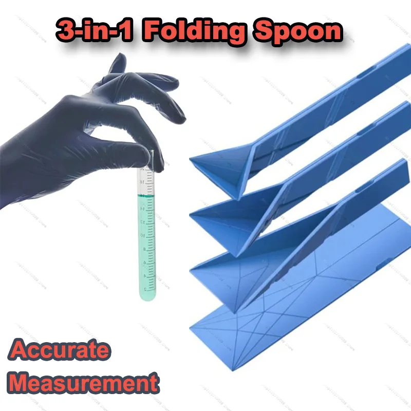 Polygons Flat 3-in-1 Measuring Spoon Multifunctional Folding Flat Kitchen Tool Cutlery Spoon Shaped Cooking Baking Liquid Spoon