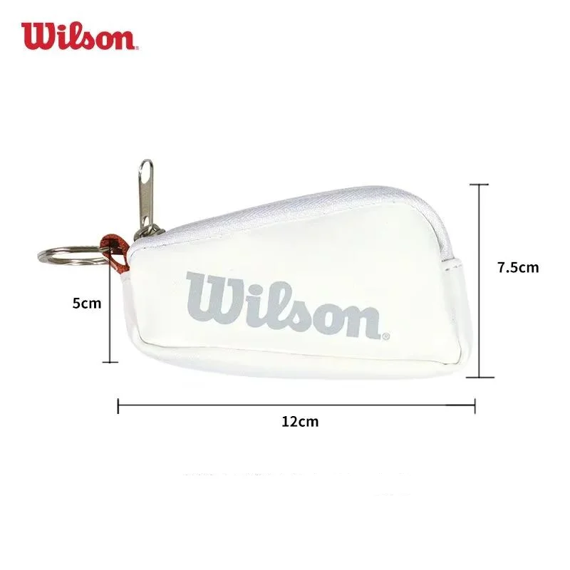 Wilson 2024 Mini Key Bag French Open White Handheld Mini Tennis Key Pack Collection Exquisite Keychain Storage Bag