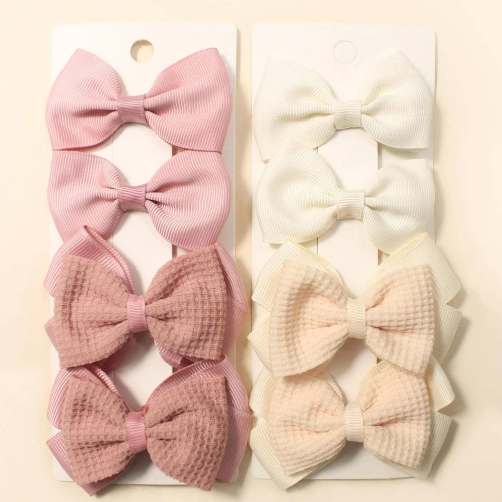 8pcs Girls Bow Decor Cute Hair Clip For Hair Decoration