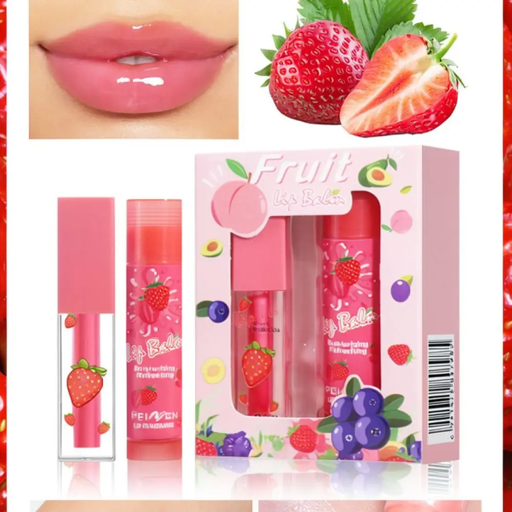For For PNF Lip Mask And Gloss Balm Set Peach Moisturizing Treatment Softening Dry Skin Hydration Nourishing Beauty Skincare