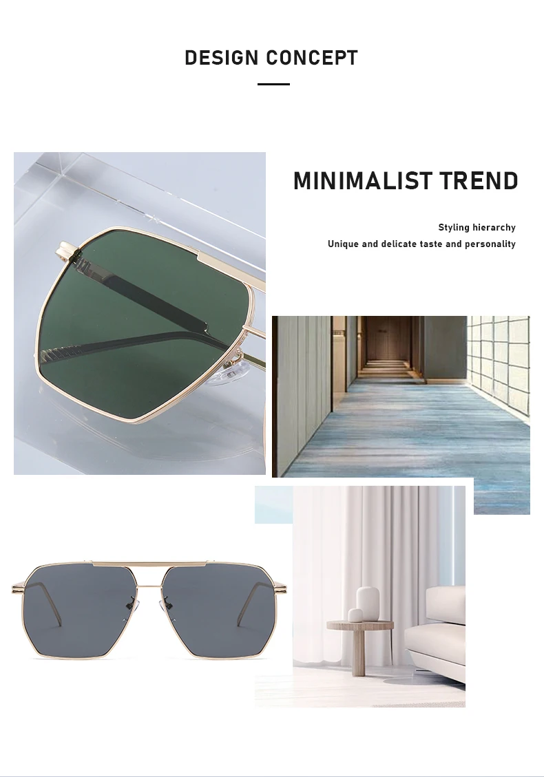 Piloten-Sonnenbrille mit goldenem Rahmen, Retro-Sonnenbrille mit doppeltem Bügel, UV-schützende Sonnenbrille für Herren zum Autofahren 2501 – Detail 5