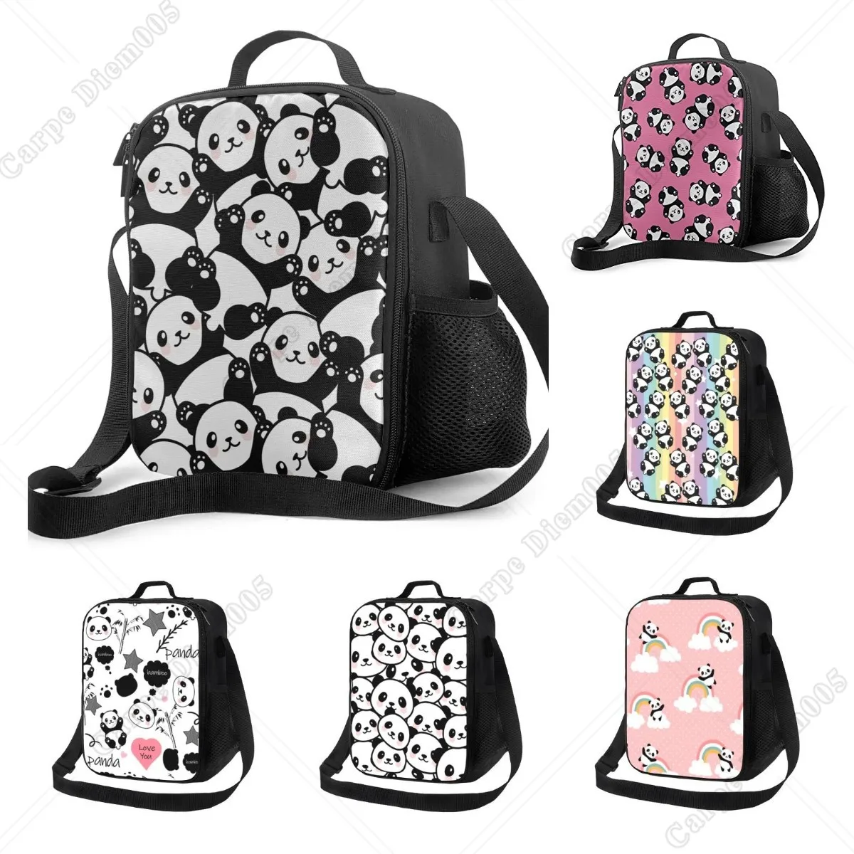 Cute Panda Insulated Lunch Box Bag Portable Lunch Tote For Women Men And Kids