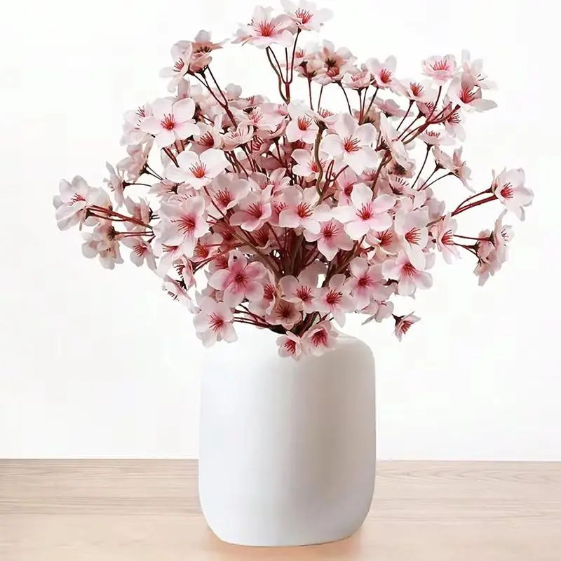 10 Stück Künstliche Blumen aus Seide, Pfirsichblüten-Arrangement für Zuhause, Hochzeitstisch, Garten, Festival, DIY-Deko-Zubehör – Detail 3