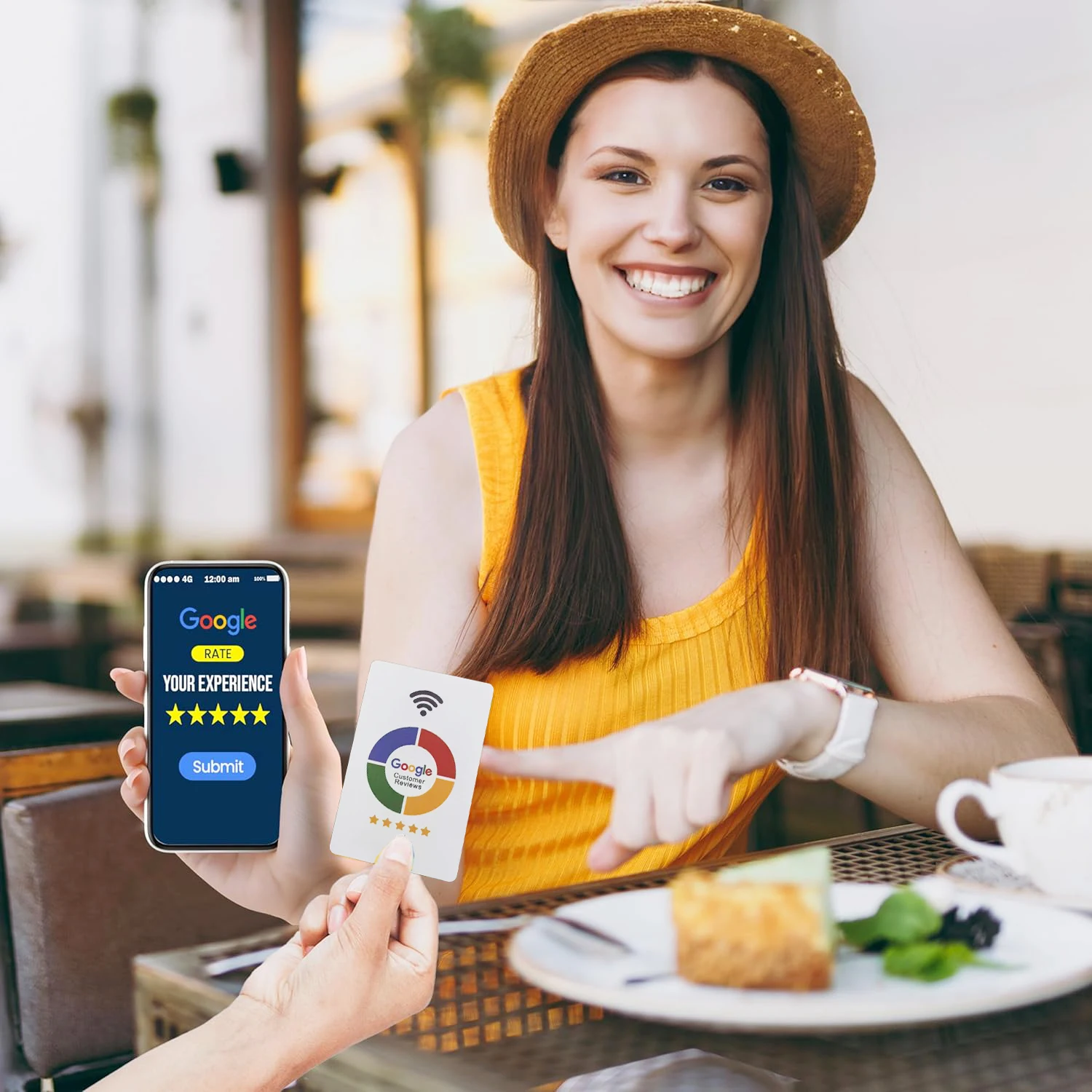 10Pc Reusable Review Tap Card Google Reviews Tap NFC Card Front Back AB Side Review Us on Google Saves Time User-Friendly