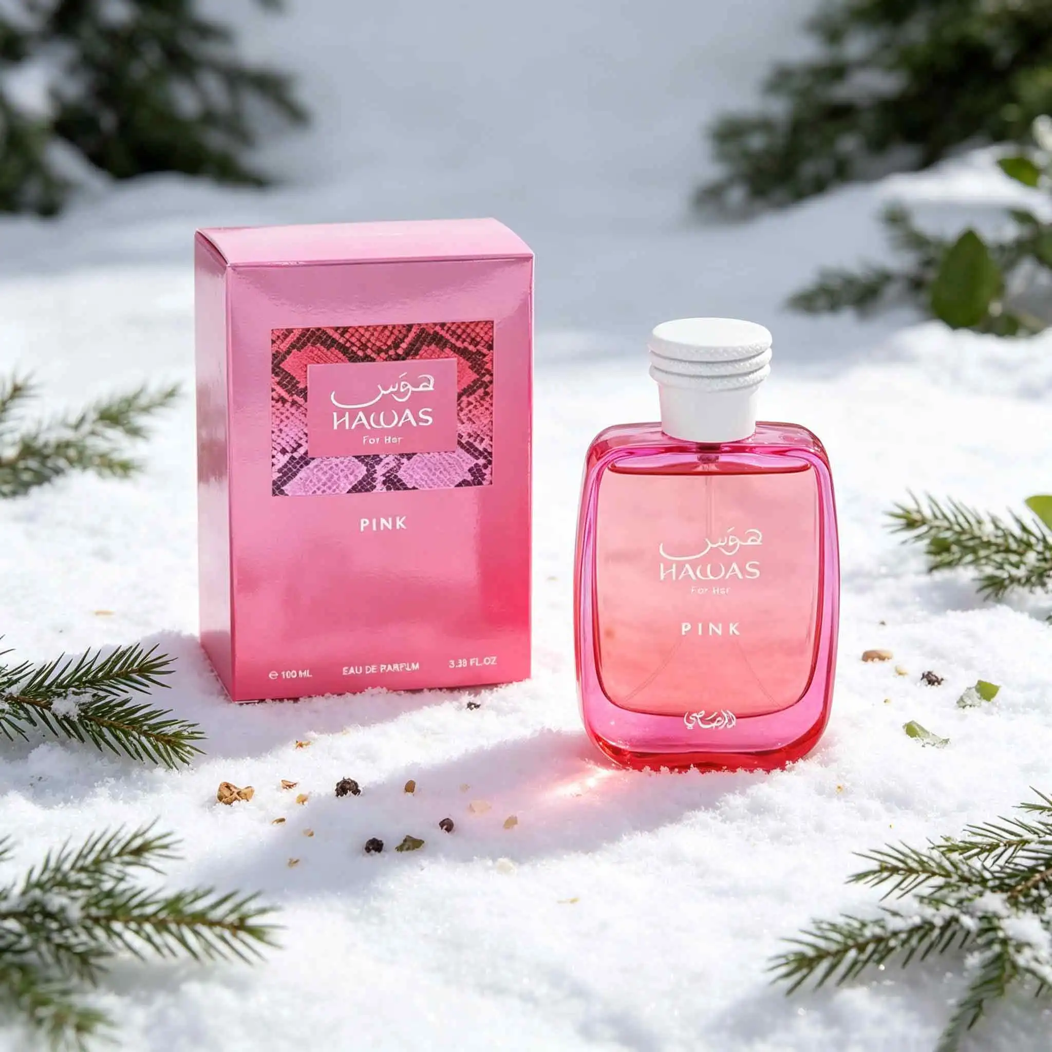 Hawas Pink For Her Perfume 100Ml, Raspberry And Blackcurrant Burst Bright Berry Sweet Aroma, Peony‑Lily Blooms Softly, Vanilla Musk Base, Sweet Floral‑Berry Scent, Show Women’s Lively Sweet Temperament.