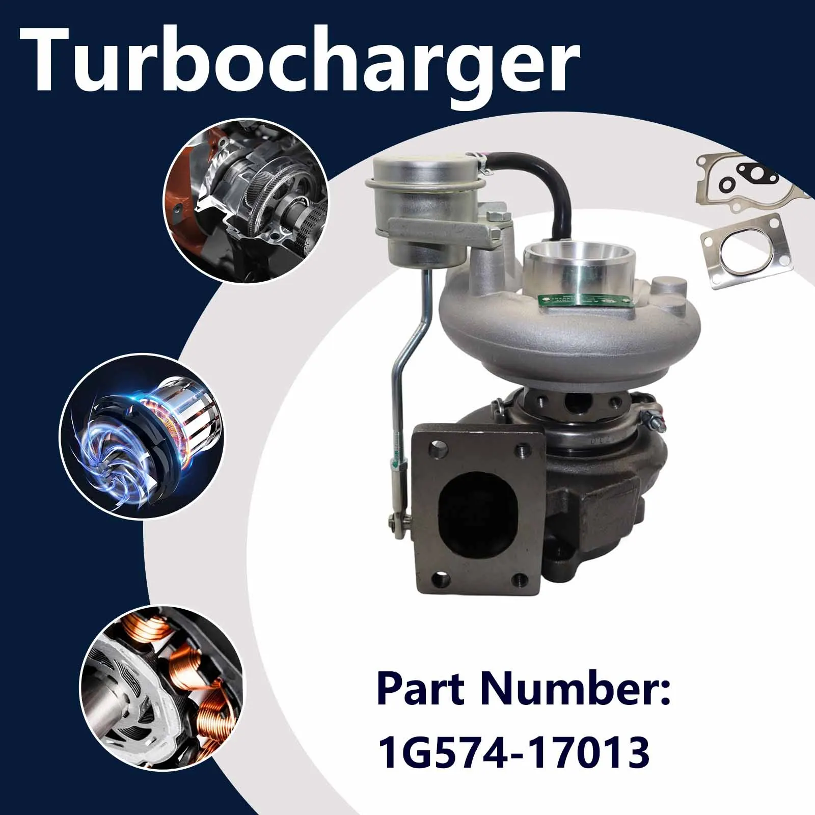 Turbo Turbocharger 1G574-17013 For Kubota V3800 Engine M95 M96 M8540 M9540 SVL90 Tractor