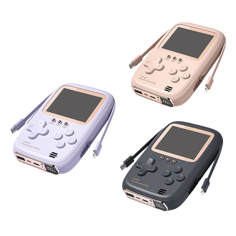 Handheld Retro Game Console 2-In-1 Power Bank 10000 Mah With Two-Wire Charging Nostalgic Retro Childhood Games A