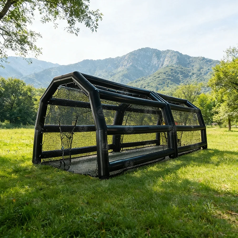 Portable Inflatable PVC Baseball Batting Cage, High Quality Sport Court with Net, 12x12x30 Feet