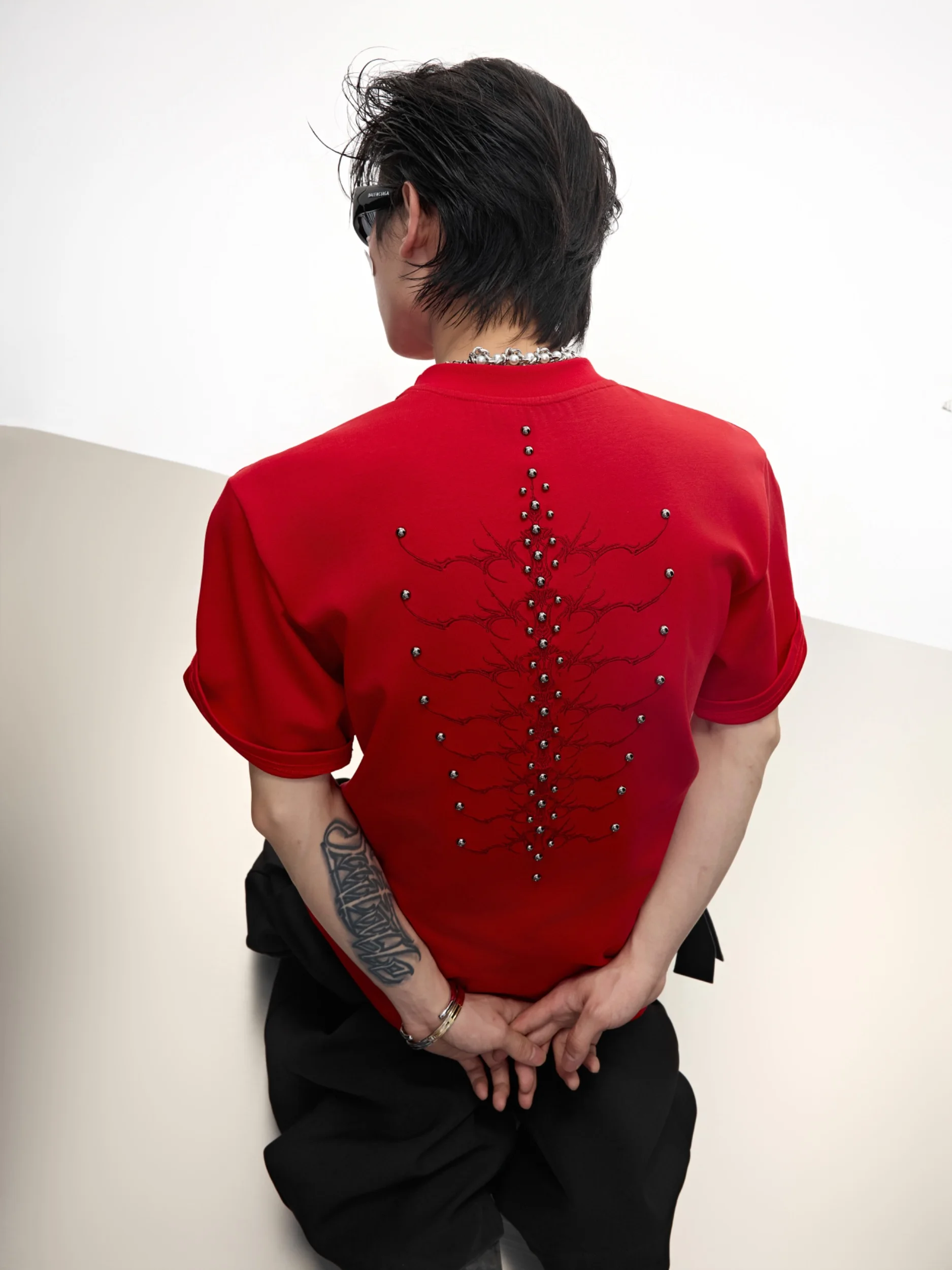 ArguE CulturE Snake Eye Spine Metal Short Sleeve T-Shirt Boxy Shoulder Youth Fashion Breathable Cotton Polyester Blend