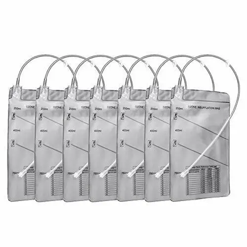 

7Pcs Durable 200ml 400ml 750ml measuring 3-chamber ozone bag for rectal blow therapy