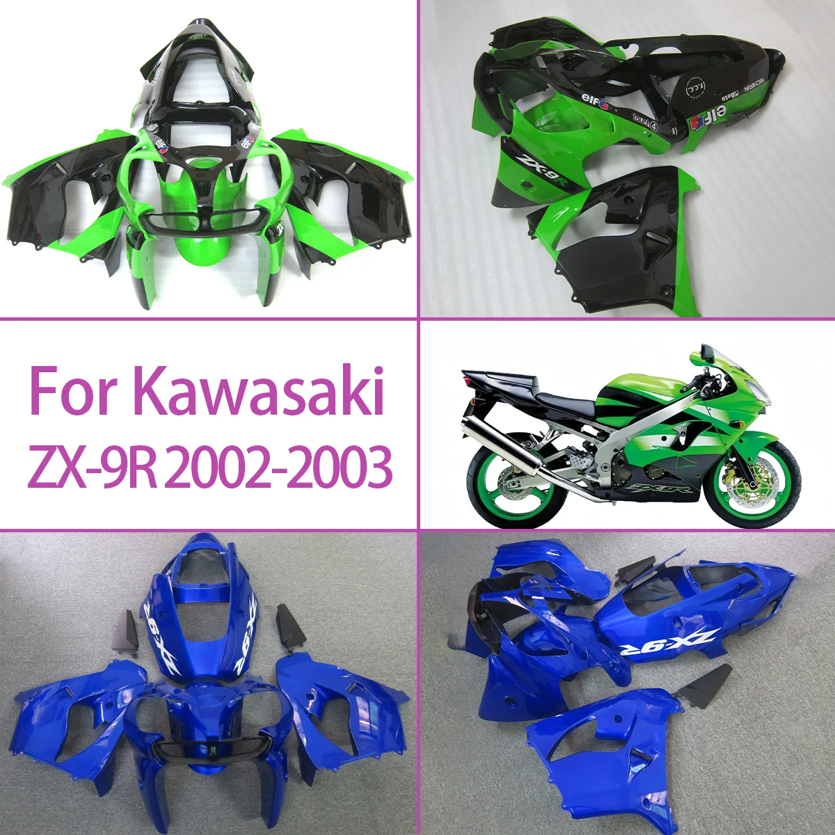 

Fairings For 2002 2003 Kawasaki ZX-9R Plastic Injection Molding Fairing Kit Complete Coverage 02 03 ZX-9R