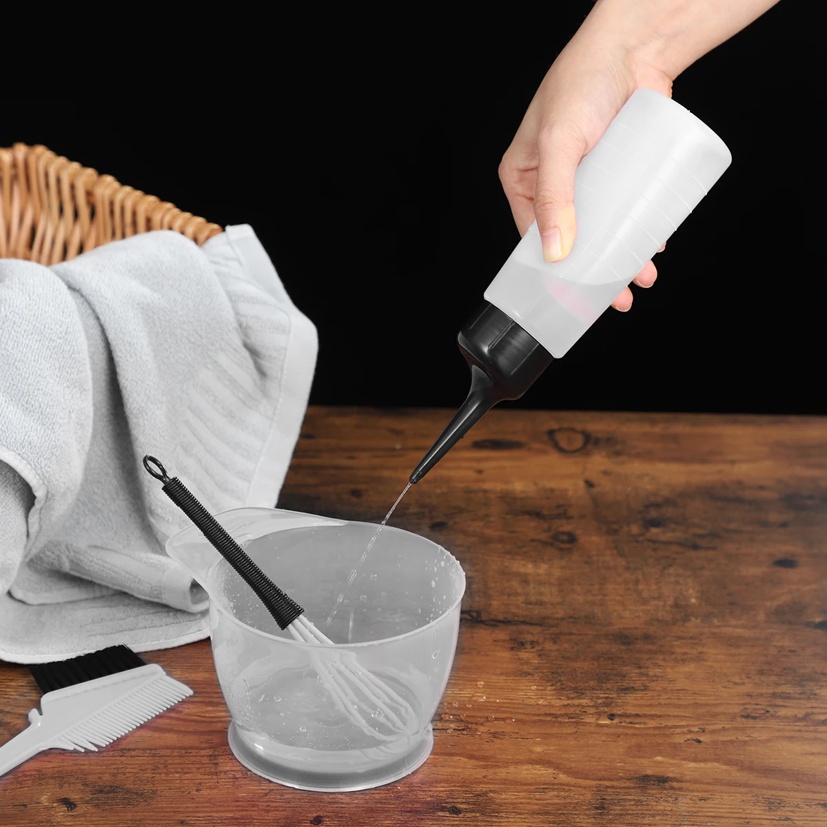 3 قطعة زجاجات صبغ زجاجة شامبو لصالون إعادة الملء حاوية تلوين الشعر قضيب مائل تلميح أداة العناية بالشعر #3