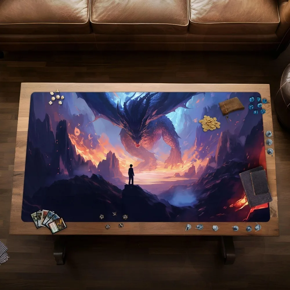 Dragon Playmat/Desk Mat, battle zone, tcg card game japanese dnd board rubber stitched xl, large custom giant Deskmat/Mouse pad
