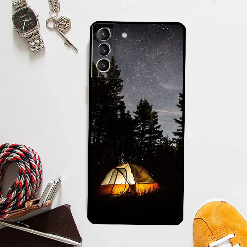 Camping Nature Mountain Cover For Samsung Galaxy S23 Ultra S8 S9 S10 S22 Plus S20 S21 FE Note 10 20 S24 Ultra Case