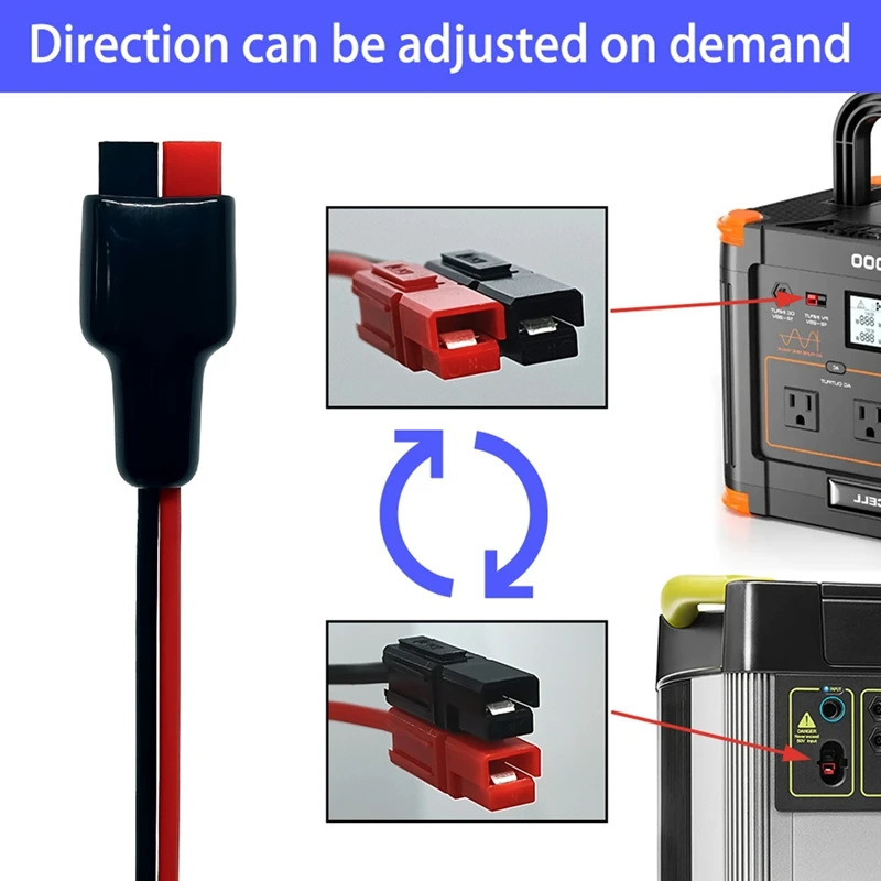 30A Solar Panel Connectors Y Splitter Adapter Cable 14AWG High Power Pole Port Plug For Power Station For Jackery