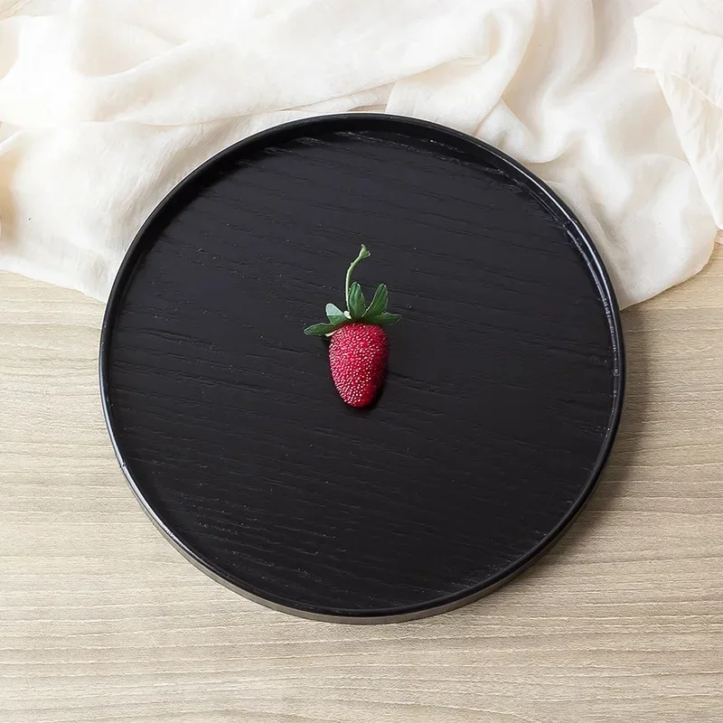 Round Solid Wooden Tea Table Tray Coffee Snack Food Meals Chinese Tea Serving Tray Rectangular Traditional Bamboo Kung Fu Tray