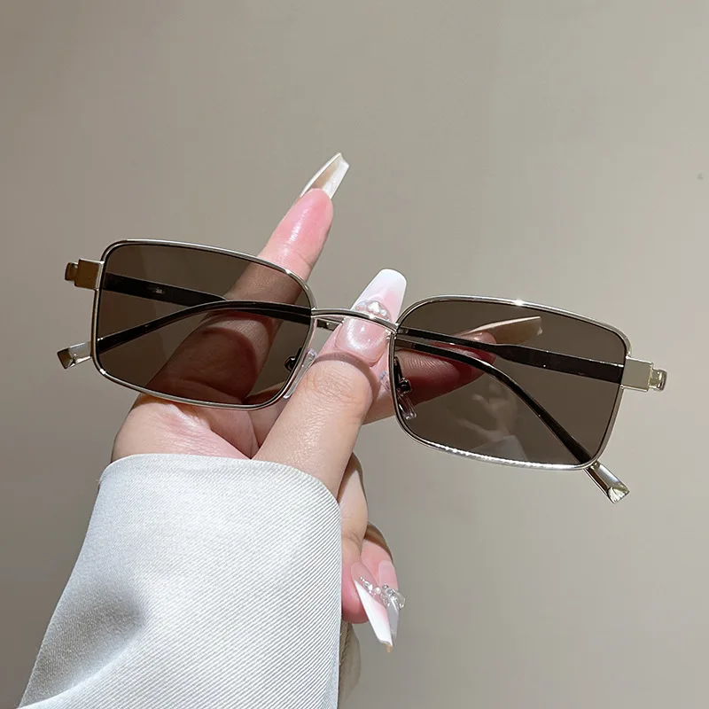 Metal Rectangle Brand Designer Sunglasses Women Man Sun Glasses Vintage Luxury Punk Outdoor Hip Hop Men's Eye Glasses UV400
