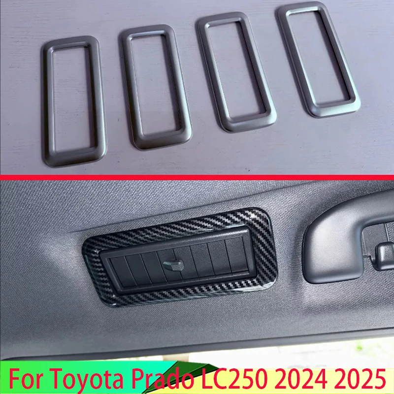 

For Toyota Prado LC250 2024 2025 Car Accessories ABS Rear Roof Air Confitioner AC Vent Frame Cover Trim