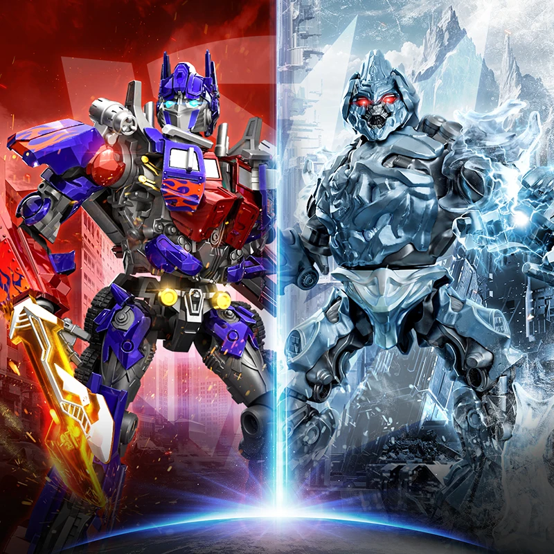 [Limited] Movie 1: Optimus Prime EX Megatron Ice Covered Coating Bruco Building Blocks Assembled Removable Pendant Model Anime