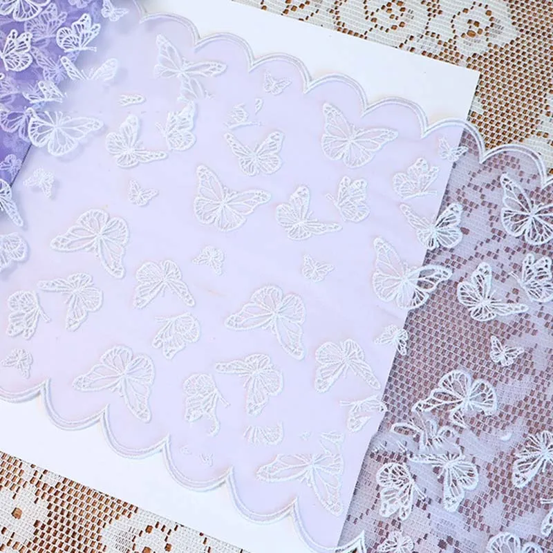 

16Yards Purple Butterfly Embroidery Lace Trim For Clothing Accessories Dress Sewing Applique Costume Lace Fabrics Wedding