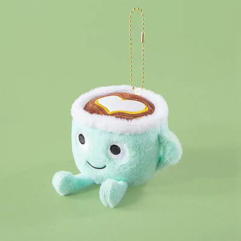 Lo último en llavero con colgante de mochila de frutas, muñeco de gato de simulación, muñeco de peluche Kawaii, muñeco de dibujos animados de Anime, bonito regalo de cumpleaños para niños